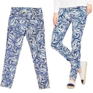 J. McLaughlin Lexi blue and white print jeans Size 6